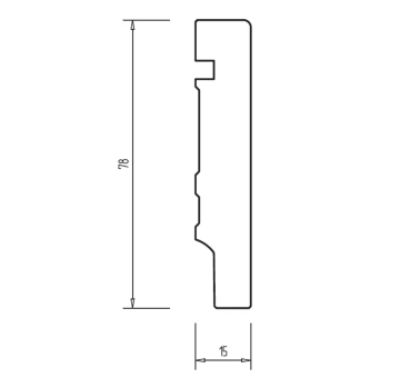 Weiße Kiefer Sockelleisten 78x15x2400 mm Oberkante gerade